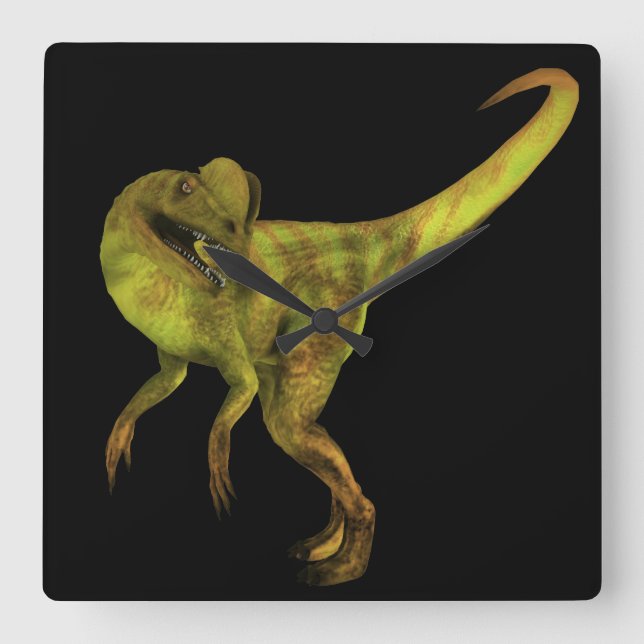 Dilophosaurus Square Wall Clock (Front)