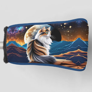 Dilute Calico Cat and Desert Moon Golf Head Cover