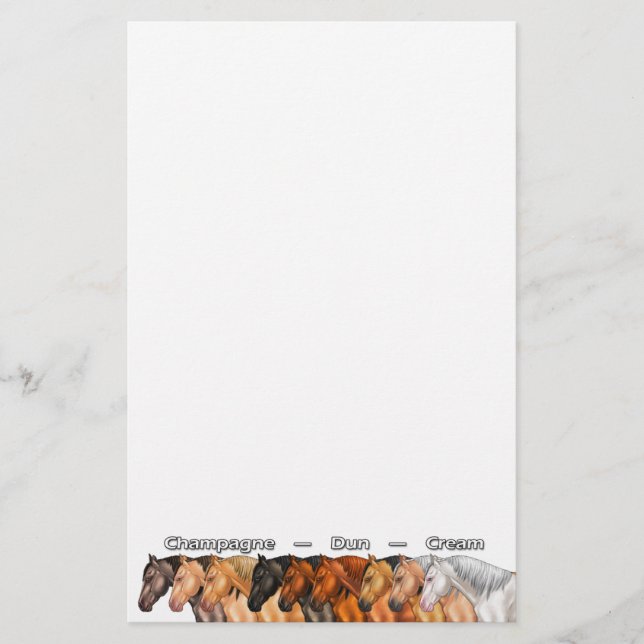 Dilute Horses Stationery (Front)
