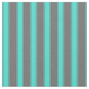Dim Gray and Turquoise Stripes/Lines Pattern Fabric