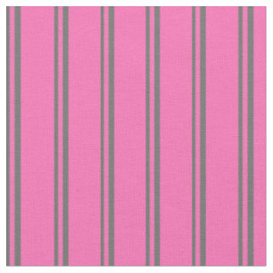 Dim Grey and Hot Pink Lined Pattern Fabric