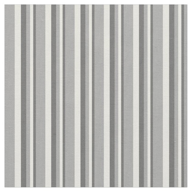 Dim Grey, Beige, and Dark Grey Stripes Pattern Fabric (Close Up)