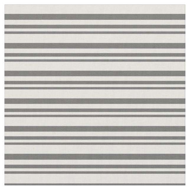 Dim Grey & Beige Coloured Stripes/Lines Pattern Fabric (Close Up)