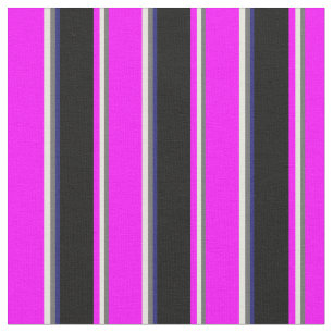 Dim Grey, Beige, Fuchsia, Black & Midnight Blue Fabric