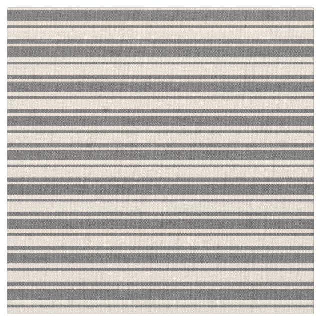 Dim Grey & Bisque Lines Fabric (Close Up)