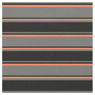 Dim Grey, Black, and Coral Coloured Pattern Fabric