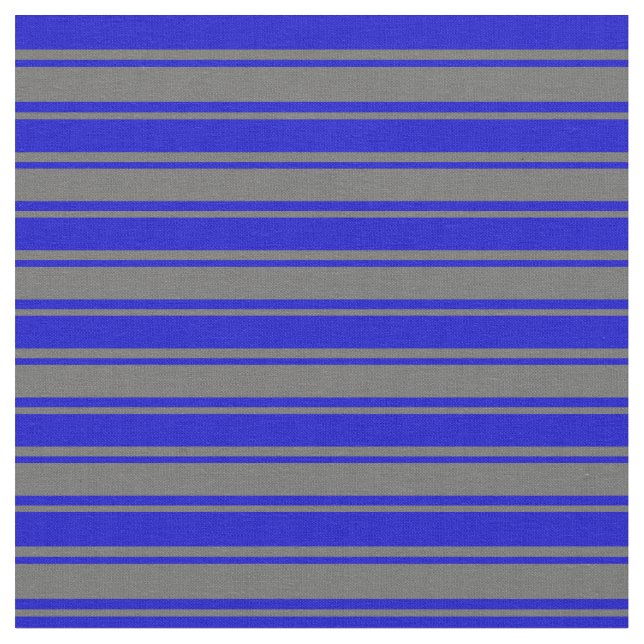 Dim Grey & Blue Coloured Striped/Lined Pattern Fabric (Close Up)