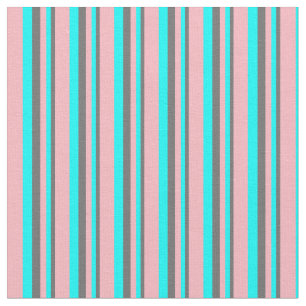 Dim Grey, Cyan, and Light Pink Stripes Pattern Fabric