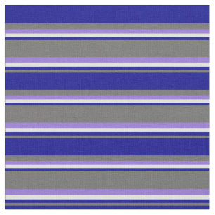 Dim Grey, Dark Blue, Light Cyan & Purple Lines Fabric