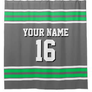 Dim Grey Emerald Green White Stripes Sports Jersey