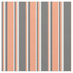 Dim Grey, Light Salmon & Mint Cream Pattern Fabric