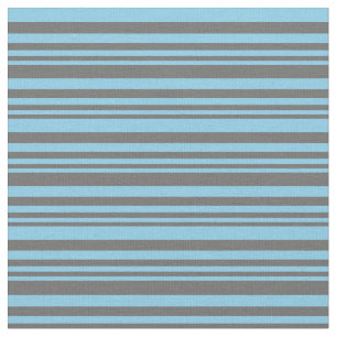 Dim Grey & Sky Blue Coloured Lined Pattern Fabric