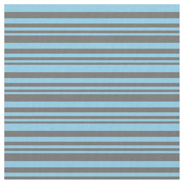 Dim Grey & Sky Blue Coloured Lined Pattern Fabric (Close Up)