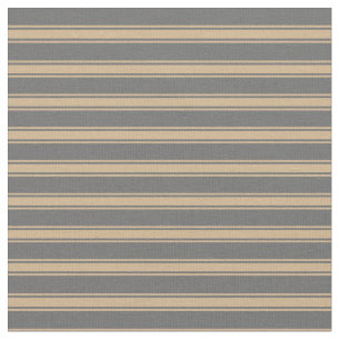 Dim Grey & Tan Coloured Lines Pattern Fabric
