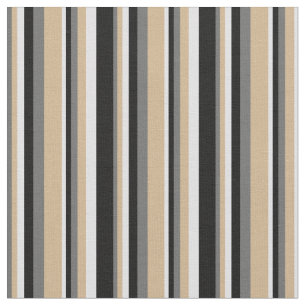 Dim Grey, Tan, Lavender & Black Coloured Lines Fabric