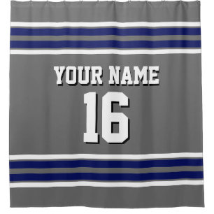 Dim Grey with Navy White Stripes Sports Jersey
