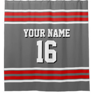 Dim Grey with Red White Stripes Sports Jersey