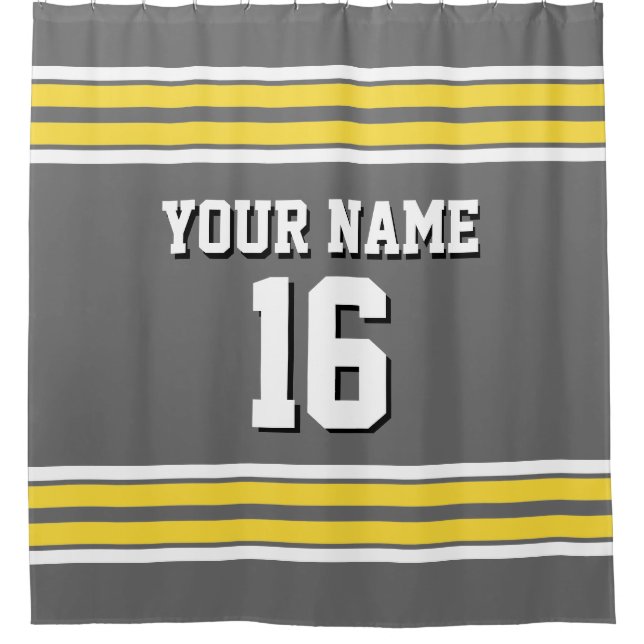 Dim Grey with Yellow White Stripes Sports Jersey (Front)