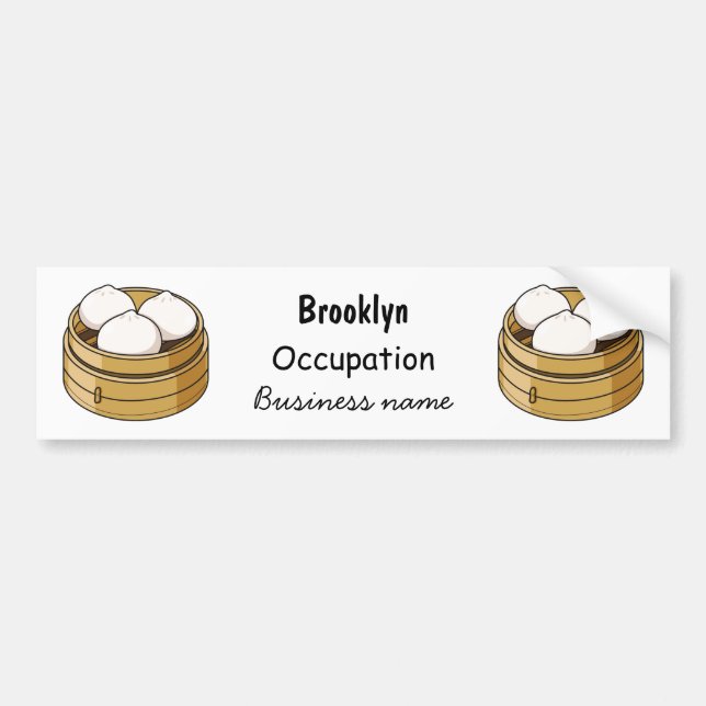 Dim sum cartoon illustration bumper sticker (Front)