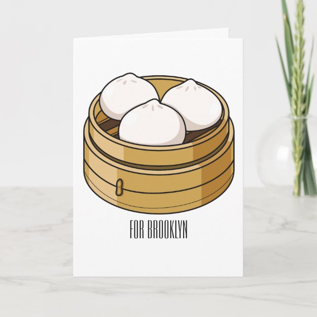Dim sum cartoon illustration card (Front)