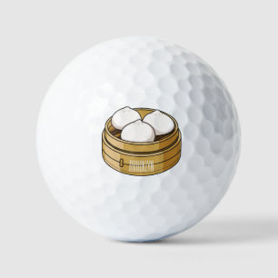 Dim sum cartoon illustration golf balls