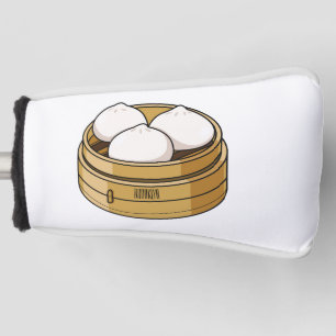 Dim sum cartoon illustration golf head cover