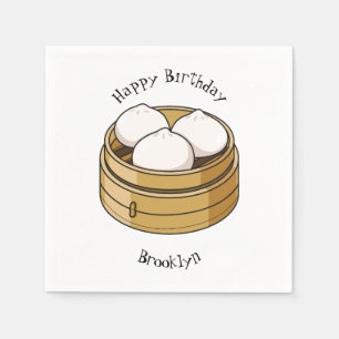 Dim sum cartoon illustration napkin