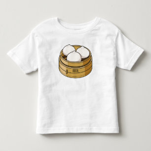Dim sum cartoon illustration toddler t-shirt