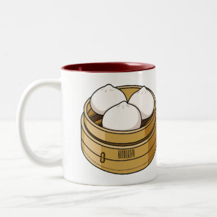 Dim sum cartoon illustration Two-Tone coffee mug