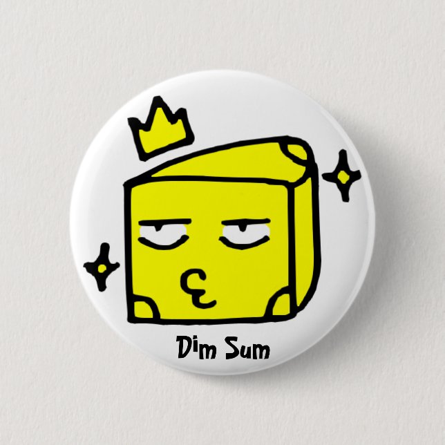 Dim Sum, Cheese 2 Inch Round Button (Front)