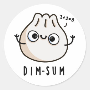 Dim-sum Funny Dimsum Math Pun  Classic Round Sticker