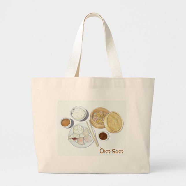 Dim Sum Large Tote Bag (Front)