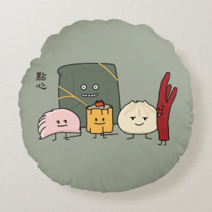 Dim Sum Pork Bao Shaomai Chinese dumpling Buns Bun Round Pillow