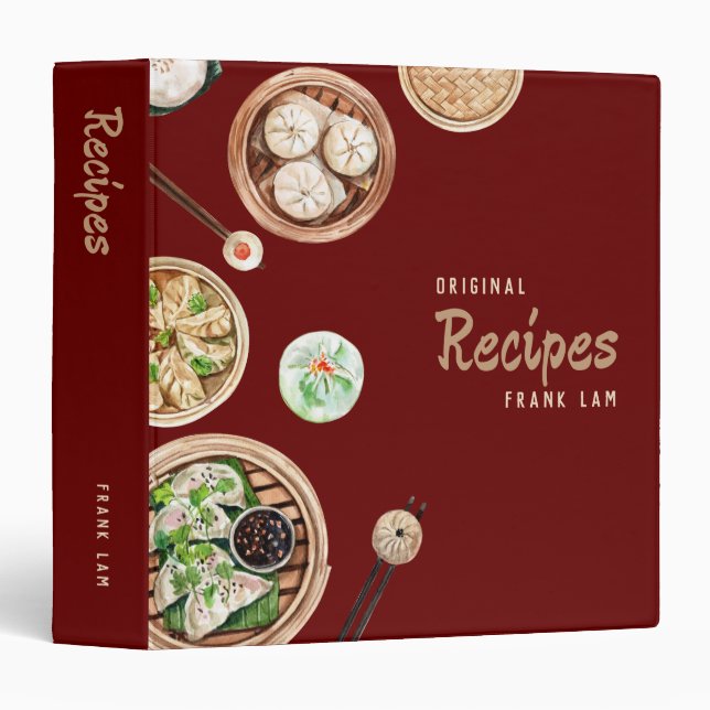 Dim Sum Theme Recipe Binder (Front/Spine)