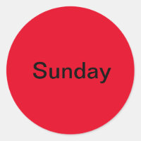 Dimanche Jour de la semaine Stickers rouges