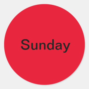 Dimanche Jour de la semaine Stickers rouges