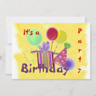 Dimensional Birthday Party Invitation