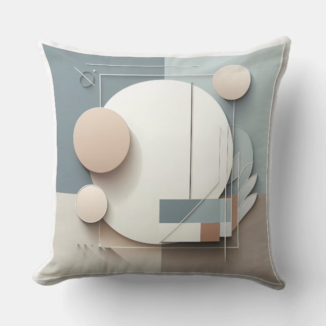 Dimensional Circle Composition Throw Pillow (Front)