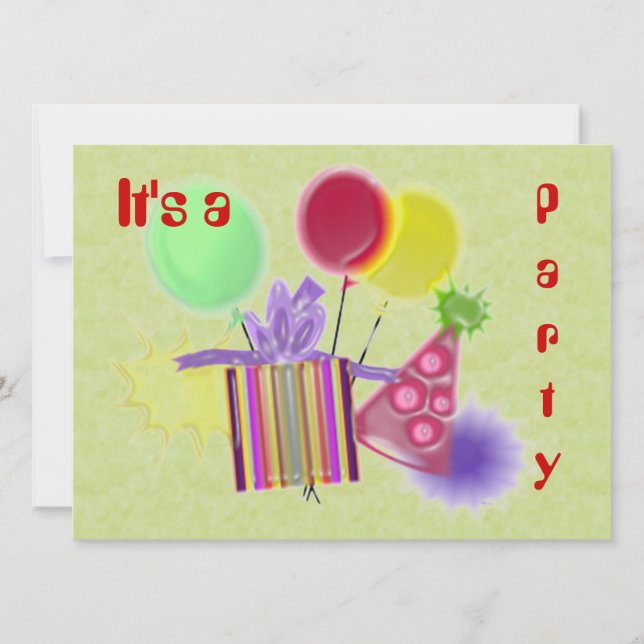 Dimensional Customize Ur Party Invitation (Front)