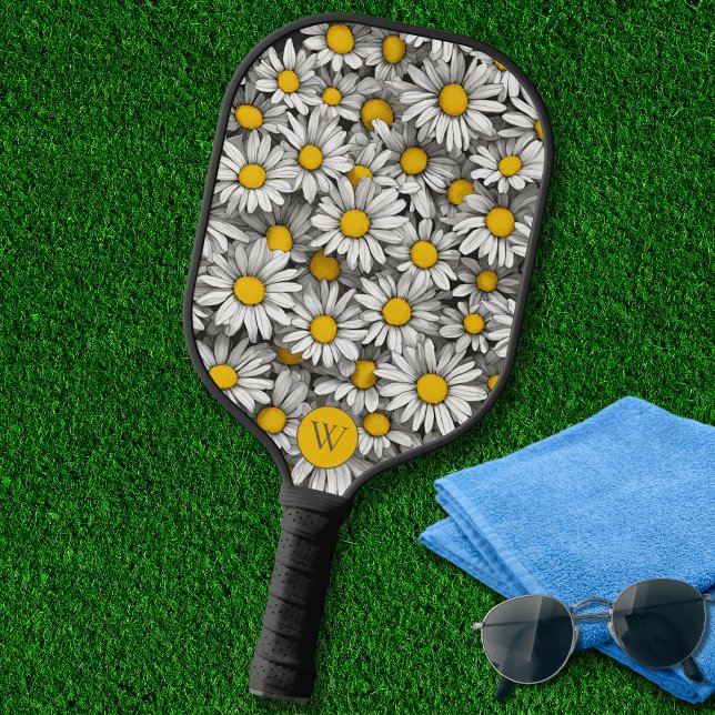 Dimensional Daisies Monogram  Pickleball Paddle (Creator Uploaded)