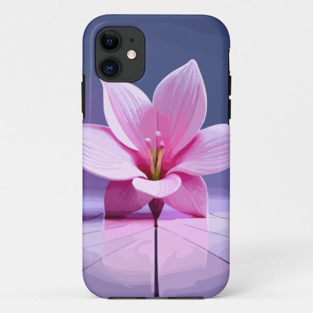 Dimensional Gladioli: Pink and Purple Masterpiece Case-Mate iPhone Case (Back)