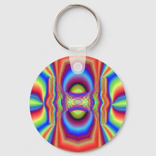 Dimensional Intersection Digital Art Keychain