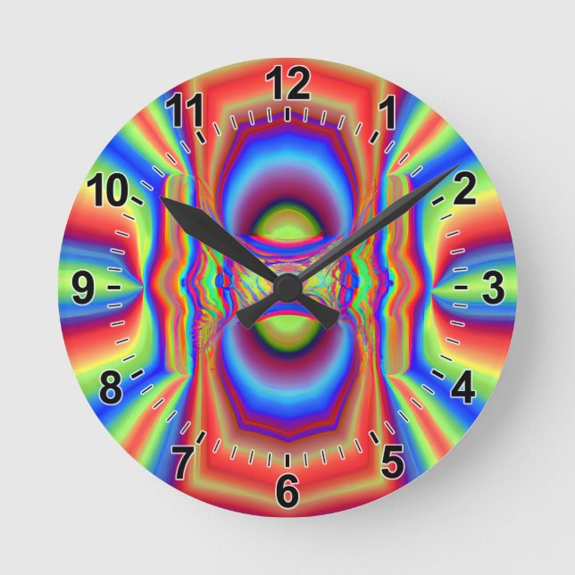 Dimensional Intersection Digital Art Round Clock (Front)
