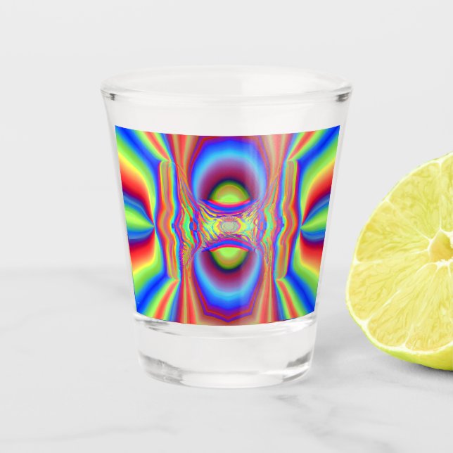 Dimensional Intersection Digital Art Shot Glass (Front)