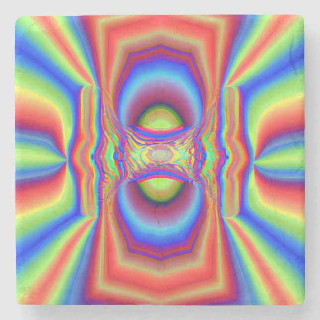 Dimensional Intersection Digital Art Stone Coaster (Front)