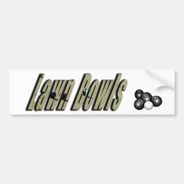 Dimensional Lawn Bowls Logo, Bumper Sticker (Front)