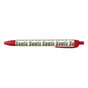 Dimensional Lawn Bowls Picture Logo, Blue Ink Pen