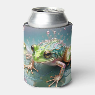 Dimensional Little Green Tree Frog Fractal Art, Can Cooler