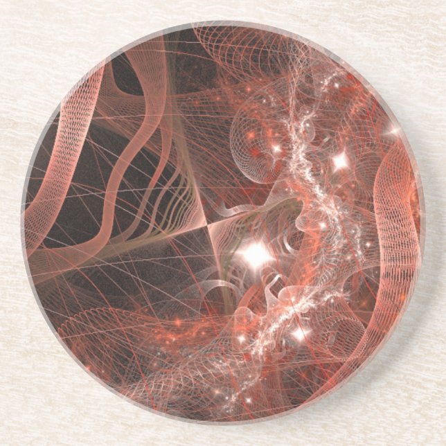 Dimensional Red Swirls Coaster (Front)