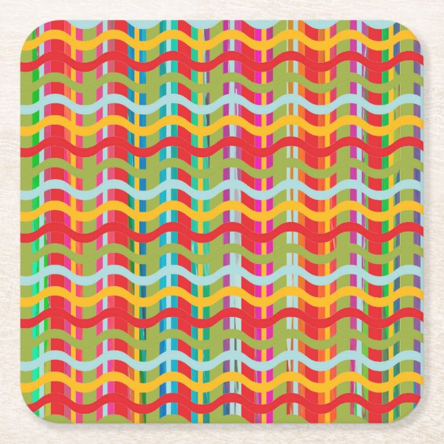 Dimensional Smiles (Shape Options) - Square Paper Coaster (Front)